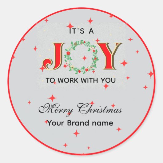 クリスマスプレゼント企業ののバラ ラウンドシール (正面)