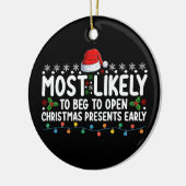 クリスマスプレゼント伯爵を開けて欲しいと思う セラミックオーナメント (左)