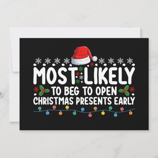 クリスマスプレゼント伯爵を開けて欲しいと思う 招待状 (正面)