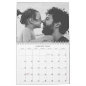 クリスマスプレゼント写真フォレストグリーン カレンダー (1月 2026)