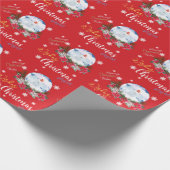クリスマスプレゼント包みシルキーヤギ天使の雪の球体 ラッピングペーパー (角)