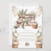 クリスマスプレゼント包装パーティー水彩 招待状 (正面)