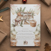 クリスマスプレゼント包装パーティー水彩 招待状