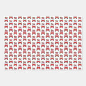 クリスマスプレゼント包装紙付きレッドカー ラッピングペーパーシート (正面3)