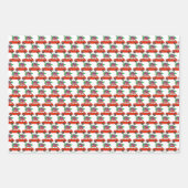 クリスマスプレゼント包装紙付きレッドカー ラッピングペーパーシート (正面2)