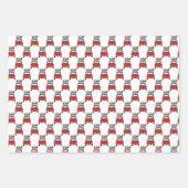 クリスマスプレゼント包装紙付きレッドカー ラッピングペーパーシート (正面)