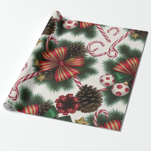 クリスマスプレゼント包装紙 ラッピングペーパー (アンロールド)