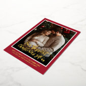 クリスマスプレゼント妊娠写真発表 箔シーズンカード (回転した状態)