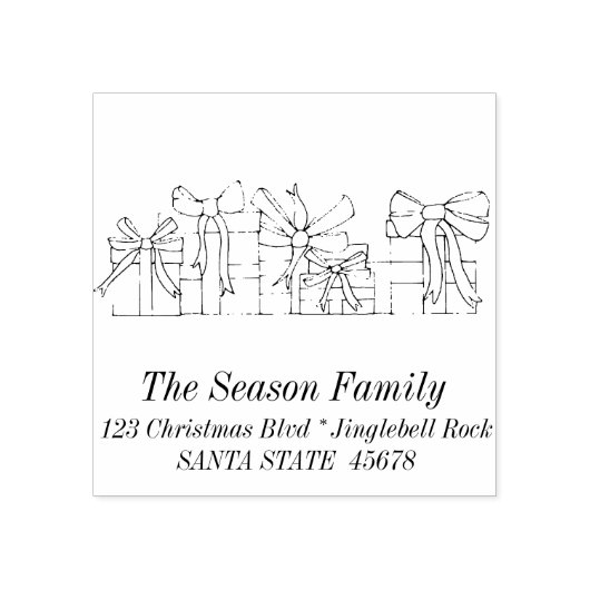 クリスマスプレゼント差出人住所スタンプ ラバースタンプ (インプリント)