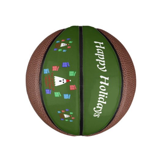 クリスマスプレゼント幽霊おもしろいカスタム ミニバスケットボール (縦)