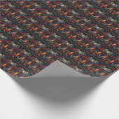 クリスマスプレゼント暖炉が飾られたスフィンクス猫 ラッピングペーパー (角)