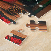 クリスマスプレゼント暖炉とブルテリア ジグソーパズル (側面)