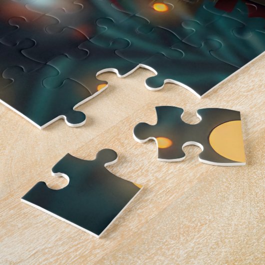 クリスマスプレゼント暖炉のあるダルマチアの犬 ジグソーパズル (側面)