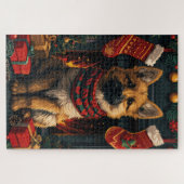 クリスマスプレゼント暖炉のあるベルギーの羊飼い ジグソーパズル (横)