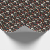 クリスマスプレゼント暖炉のある古い英語のシェプドッグ ラッピングペーパー (角)