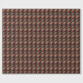 クリスマスプレゼント暖炉の付いたペキン犬 ラッピングペーパー (フラット)