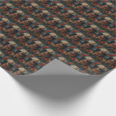 クリスマスプレゼント暖炉の付いたワイマラーンドッグ ラッピングペーパー (角)