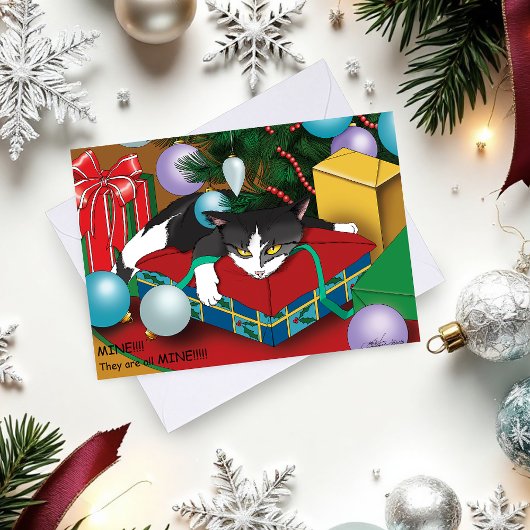 クリスマスプレゼント猫 シーズンカード