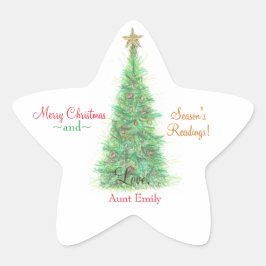 クリスマスプレゼント用の本の栞をカスタマイズ 星シール