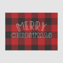 クリスマスプレゼント用の赤と黒のバイカラーのチェック柄