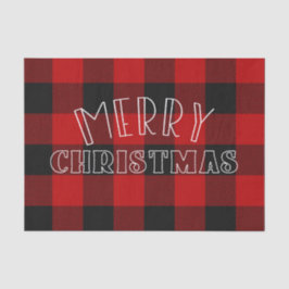 クリスマスプレゼント用の赤と黒のバイカラーのチェック柄 薄葉紙