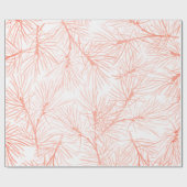 クリスマスプレゼント用ピンクパインの針模様 ラッピングペーパー (フラット)