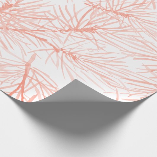 クリスマスプレゼント用ピンクパインの針模様 ラッピングペーパー (角)