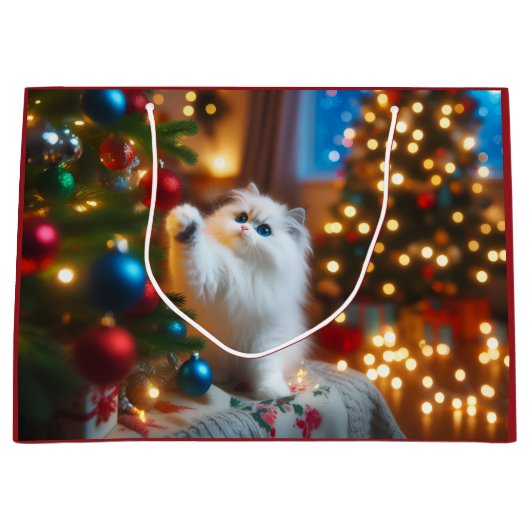 クリスマスプレゼント用 不思議な仔猫 ギフトバッグ (正面)