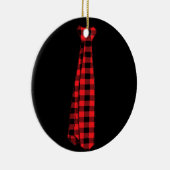 クリスマスプレゼント男性へパパファミリーバッファロープレイド セラミックオーナメント (右)