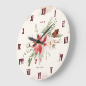 クリスマスプレゼント素朴クリスマス ラージ壁時計 (傾斜)