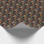 クリスマスプレゼント置き場のあるコルギドッグ ラッピングペーパー (角)