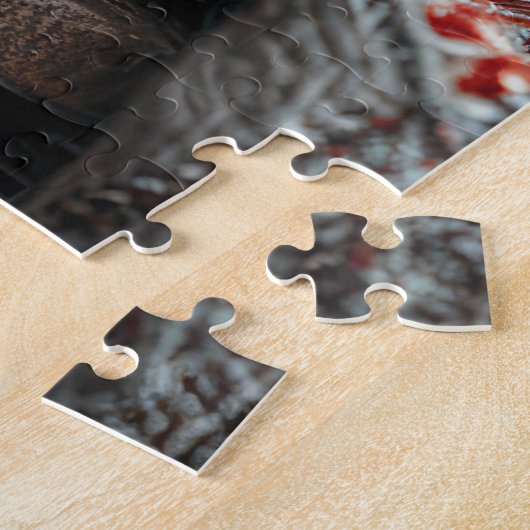 クリスマスプレゼント置き場のあるターキッシュアンゴラ猫 ジグソーパズル (側面)