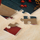 クリスマスプレゼント置き場のあるダックスシュント犬 ジグソーパズル (側面)