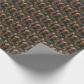 クリスマスプレゼント置き場のあるダックスシュント犬 ラッピングペーパー (角)