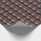 クリスマスプレゼント置き場のあるプードル犬 ラッピングペーパー (角)