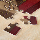 クリスマスプレゼント置き場のあるラフなコリー犬 ジグソーパズル (側面)