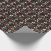 クリスマスプレゼント置き場のあるラフなコリー犬 ラッピングペーパー (角)