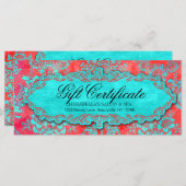 クリスマスプレゼント証明書ヴィンテージダマスクサロン (正面/裏面)