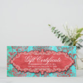 クリスマスプレゼント証明書ヴィンテージダマスクサロンb (スタンド正面)