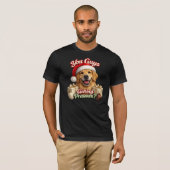 クリスマスプレゼント貰えるの?面白いクリスマスの犬 Tシャツ (正面フル)