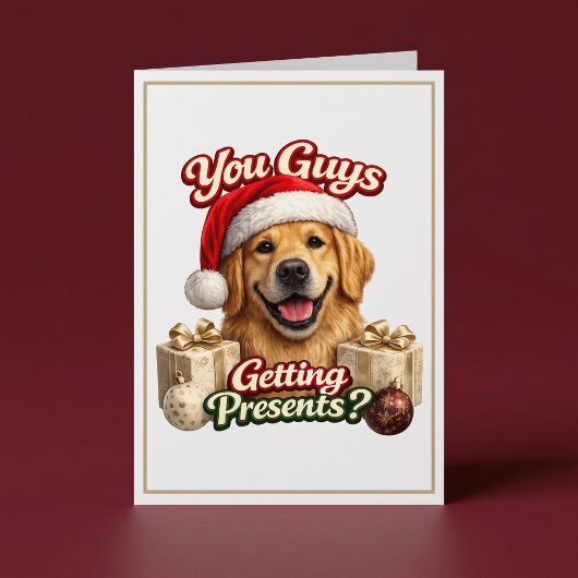 クリスマスプレゼント貰える?面白い犬のクリスマスグッズ カード