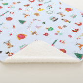 クリスマスプレゼント雪だるま雪のかわいい冬 シェルパブランケット (3/4)