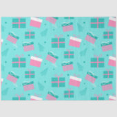 クリスマスプレゼント雪の結晶ブルークリスマス 薄葉紙 (正面)