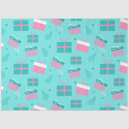 クリスマスプレゼント雪の結晶ブルークリスマス 薄葉紙 (正面)