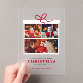クリスマスプレゼント3枚のフォトコラージュ アクリル招待状 (インサイチュ (ポータブル))