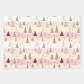 クリスマスプレゼント3枚のラッピング紙ツリー ラッピングペーパーシート (正面3)