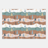 クリスマスプレゼント3枚のラッピング紙ツリー ラッピングペーパーシート (正面2)