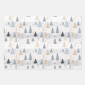 クリスマスプレゼント3枚のラッピング紙ツリー ラッピングペーパーシート (正面)