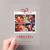 クリスマスプレゼント4枚のフォトコラージュ アクリル招待状 (インサイチュ (ポータブル))