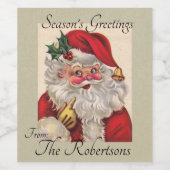 クリスマスプレゼント6ワインラベルあなたの名前サンタクロース ワインラベル (シングルラベル)